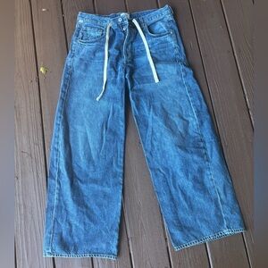 Citizens Of Humanity Denim Wide Leg Jeans with Drawstring